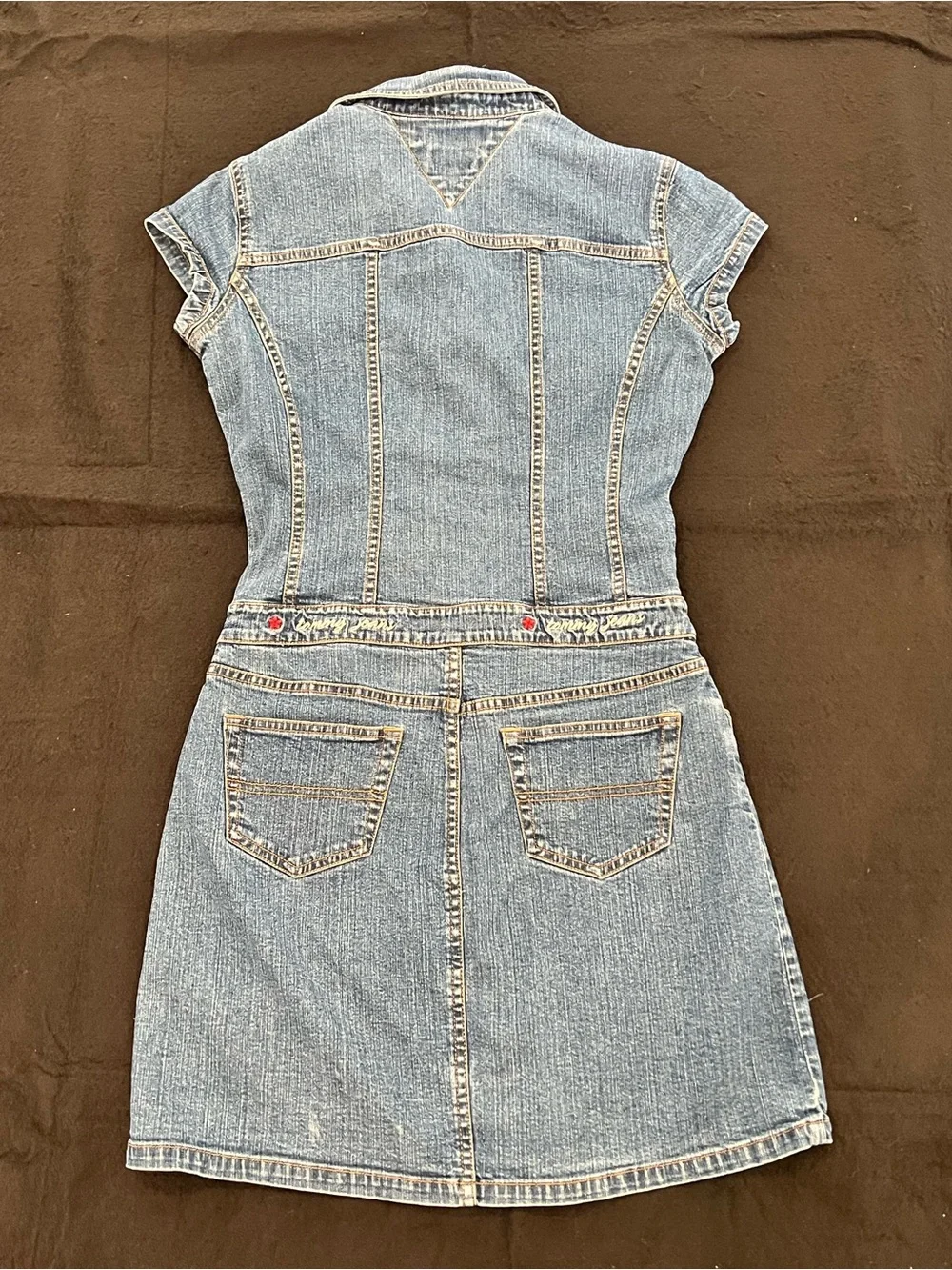 Tommy Hilfiger Light Blue Denim Button-Front Mini Dress - Picture 3 of 4